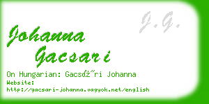 johanna gacsari business card